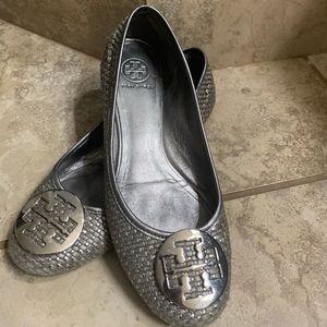 Tory Burch Silver Flats